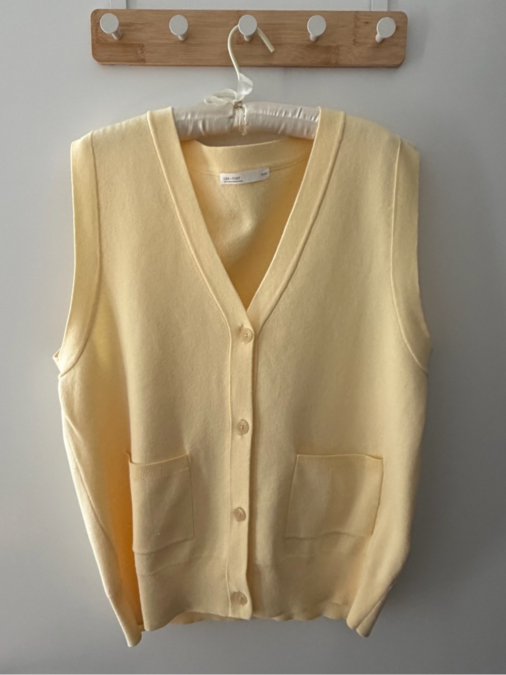 Soft Butter Yellow V-Neck Sweater Vest